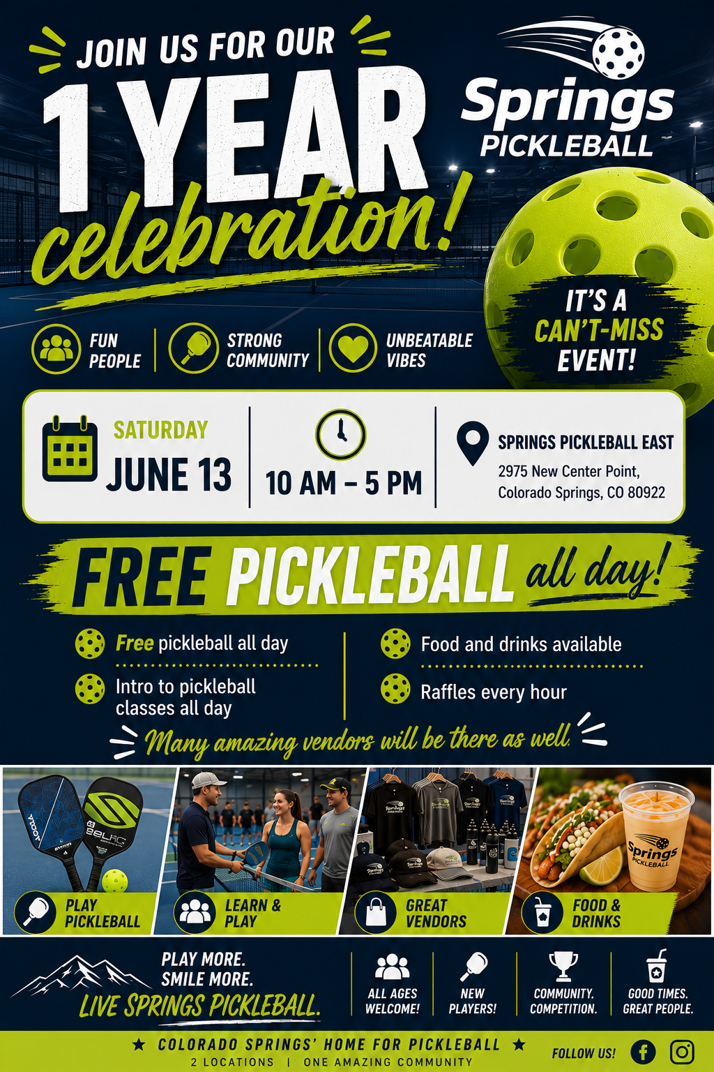 One Year Celebration at Springs Pickleball East