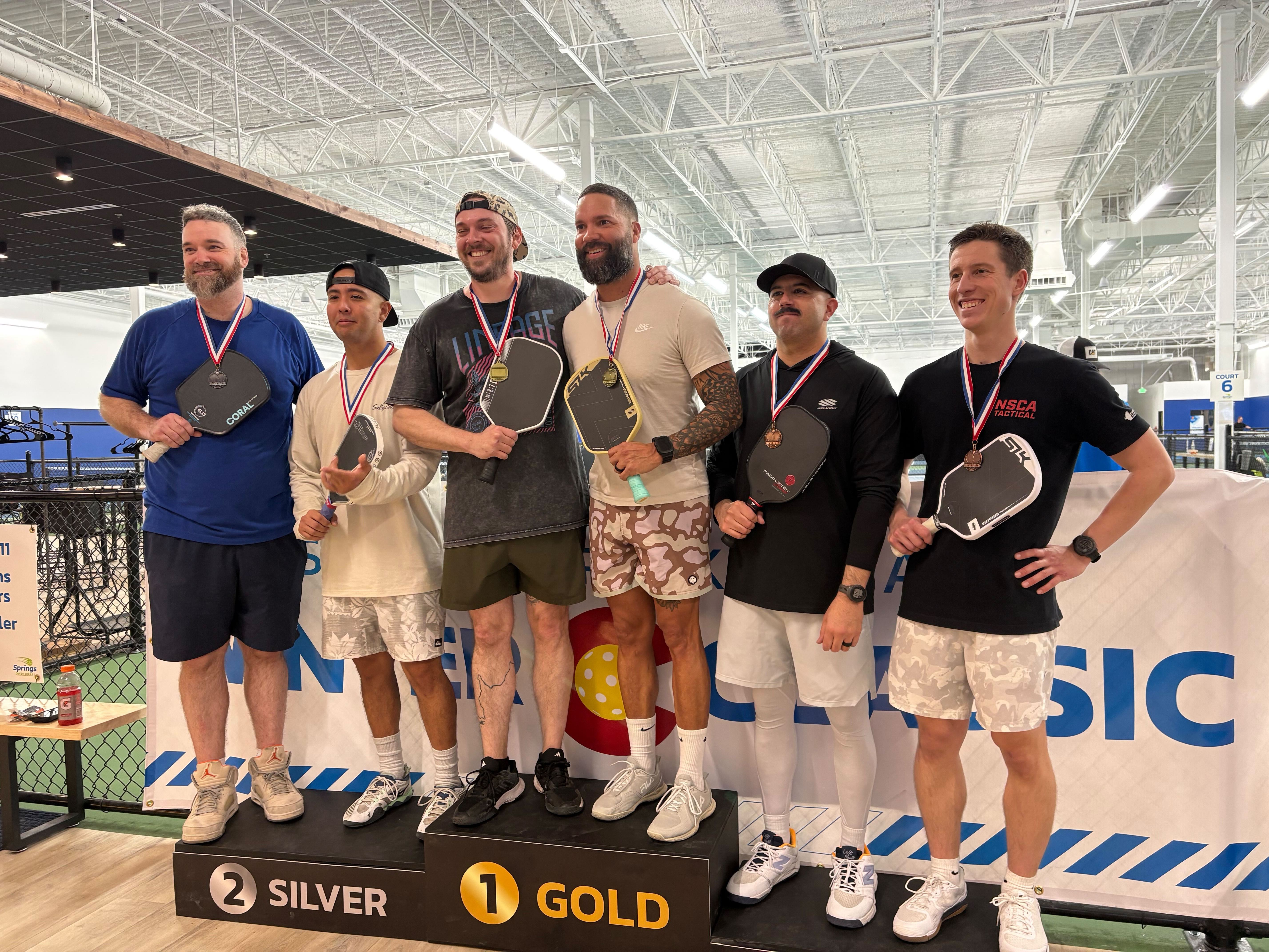 Springs Pickleball tournament podium winners
